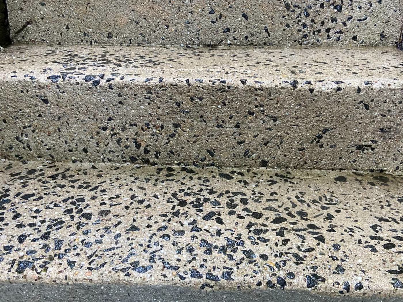 The same steps after washing — clean aggregate, sharp edges
