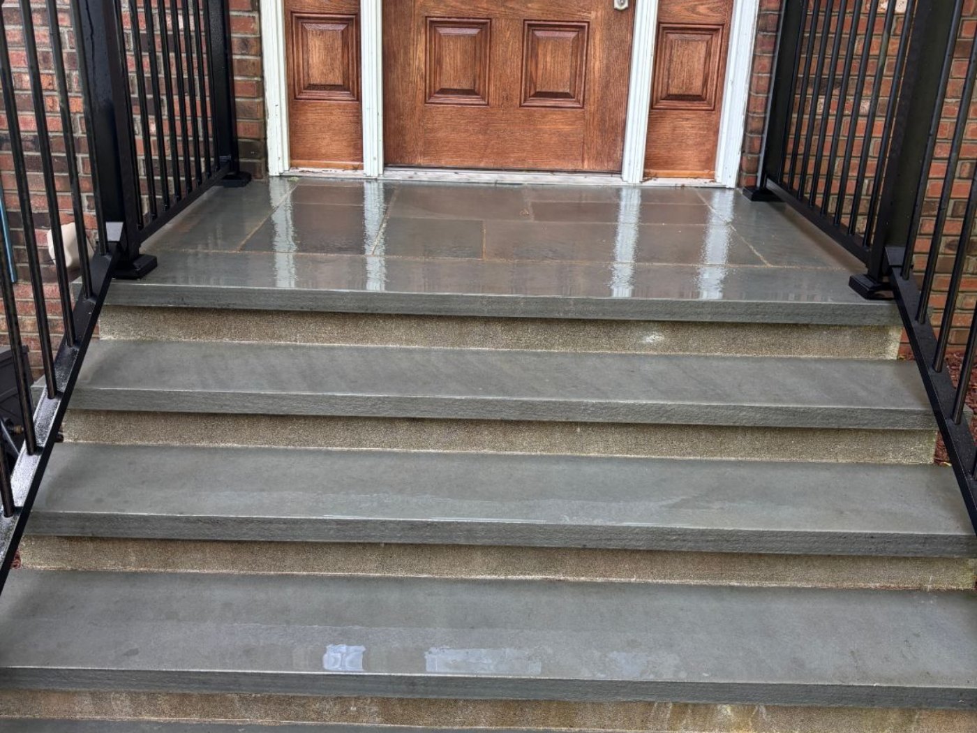 The same steps after washing — clean stone, even color
